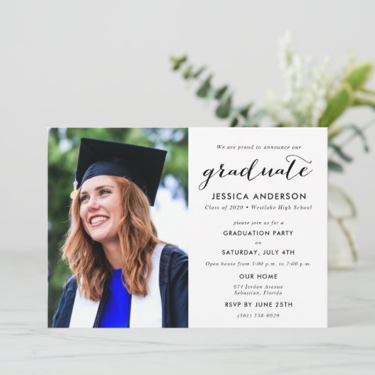 写真モダン高校卒業 招待状 (スタンド正面)