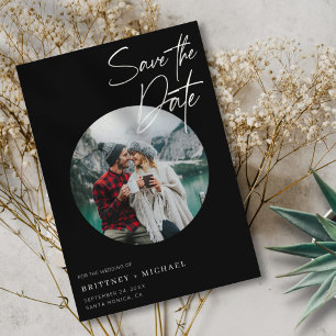 写真モダン黒 セーブザデート