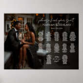 写真モダン12結婚テーブル付きシーティングチャート ポスター (正面)