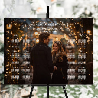 写真モダン12結婚テーブル付きシーティングチャート ポスター