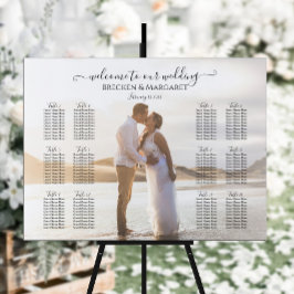 写真モダン12結婚テーブル付きシーティングチャート ポスター