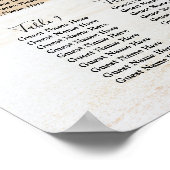 写真モダン12結婚テーブル付きシーティングチャート ポスター (角)