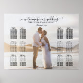 写真モダン12結婚テーブル付きシーティングチャート ポスター (正面)