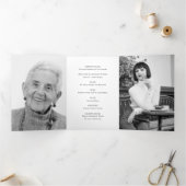 写真モダン2回葬儀 三つ折り招待状 (内部)