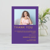 写真モダン2022卒業イエローパープル サンキューカード (スタンド正面)