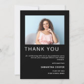 写真モダン2022卒業ブラックありがとう サンキューカード (正面)