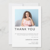 写真モダン2022卒業ホワイトありがとう サンキューカード (正面)