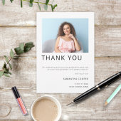 写真モダン2022卒業ホワイトありがとう サンキューカード