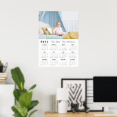 写真モダン2024年新年のカレンダーのポスター ポスター (ホームオフィス)