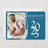 写真モダン2025 Blue Graduation Party招待状 招待状 (正面)