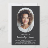 写真モダン21歳の誕生日 招待状 (正面)