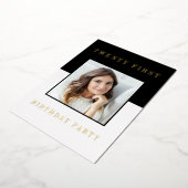 写真モダン21歳の誕生日 箔招待状 (回転した状態)