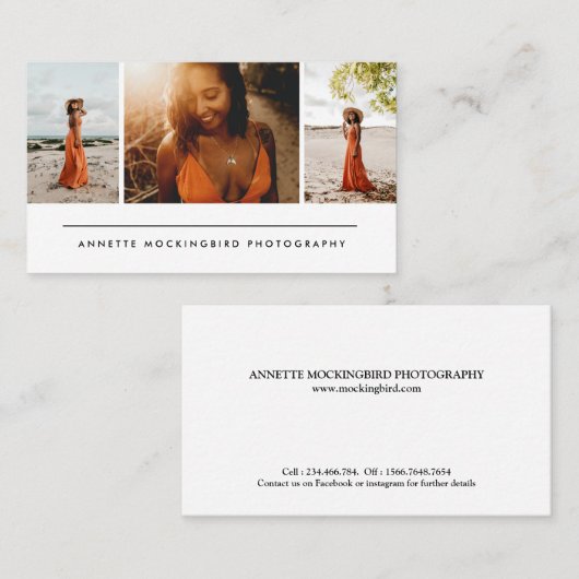 写真モダン3事業 名刺 (正面/裏面)