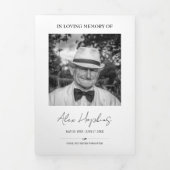 写真モダン3回葬儀プログラム 三つ折り案内状 (カバー)