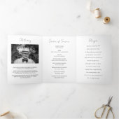 写真モダン3回葬儀プログラム 三つ折り案内状 (内部)