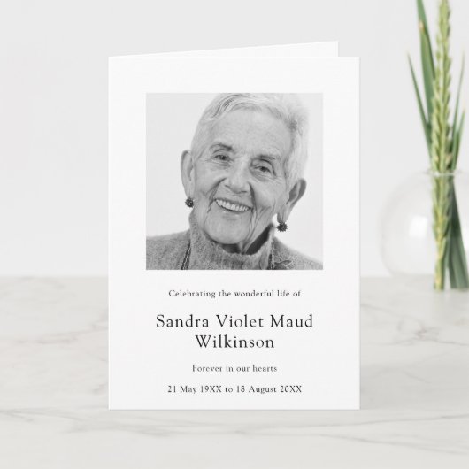 写真モダン3回葬儀 招待状 (正面)