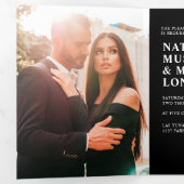 写真モダン3折結婚式招待状 三つ折りプログラム (内部最初)