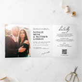 写真モダン3折結婚式招待状 三つ折りプログラム (内部)