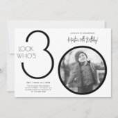 写真モダン30歳の誕生日招待状 招待状 (正面)