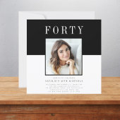 写真モダン40歳の誕生日 招待状