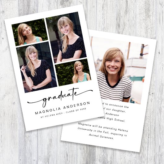 写真モダン5年卒業 案内状