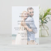 写真モダン5結婚縦型 招待状 (スタンド正面)