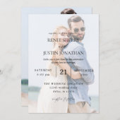 写真モダン5結婚縦型 招待状 (正面/裏面)