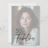 写真モダン50ミニマルと素晴らしい誕生日 招待状 (正面)