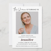 写真モダン50歳の誕生日招待状 招待状 (正面)