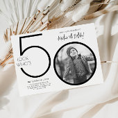 写真モダン50番目の誕生日招待状 招待状