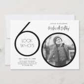 写真モダン60番目の誕生日招待状 招待状 (正面)