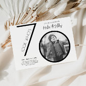 写真モダン70番目の誕生日招待状 招待状