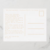 写真モダン&アーチ宗教的なクリスマス金ゴールド 箔シーズンポストカード (裏面)