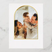 写真モダン&アーチ宗教的なクリスマス金ゴールド 箔シーズンポストカード (正面)