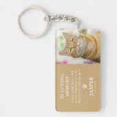 写真モダン&悔やみや弔慰引用文ペットロス記念碑 キーホルダー (正面)