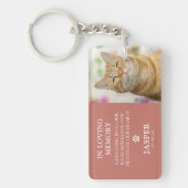 写真モダン&悔やみや弔慰引用文ペットロス記念碑 キーホルダー (正面)