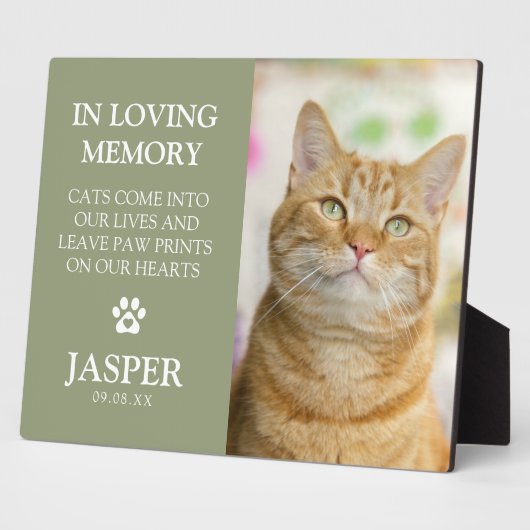 写真モダン&悔やみや弔慰引用文ペットロス記念碑 フォトプラーク (側面)