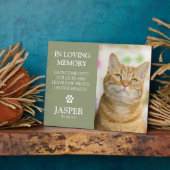 写真モダン&悔やみや弔慰引用文ペットロス記念碑 フォトプラーク (側面)