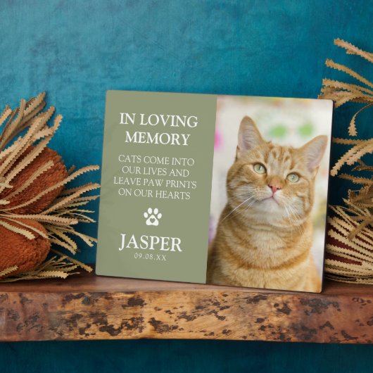 写真モダン&悔やみや弔慰引用文ペットロス記念碑 フォトプラーク (側面)