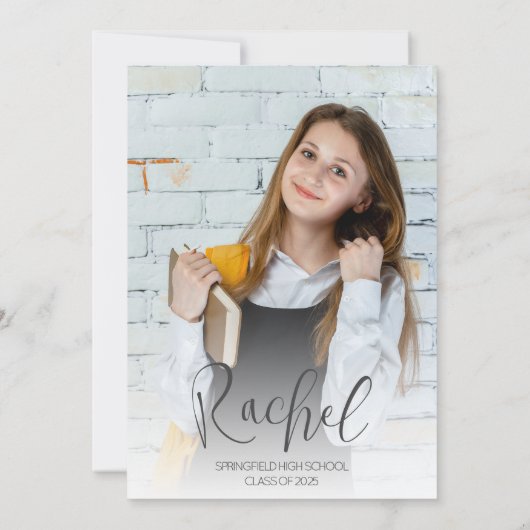 写真モダン 招待状 (裏面)