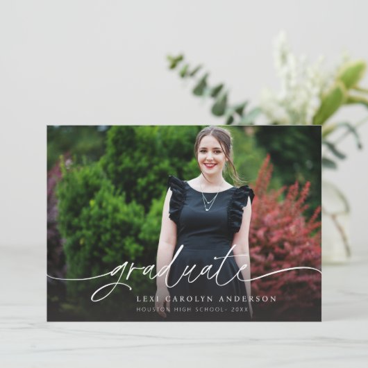 写真モダン&書道4卒業発表 招待状 (スタンド正面)