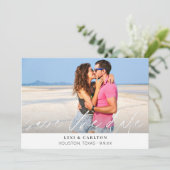 写真モダン&書道4 W日付を保存 招待状 (スタンド正面)