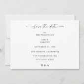 写真モダン&書道4 W日付を保存 招待状 (裏面)