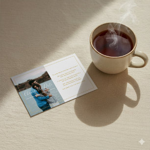 写真モダン、金ゴールド文字日付カードの変更 サンキューカード