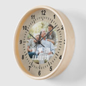 写真モダンGrandpaスクリプトハート 壁時計 (傾斜)