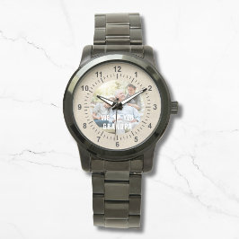 写真モダンGrandpaスクリプトハート 腕時計