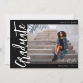 写真モダンHシックモダン5卒業発表 招待状 (正面)