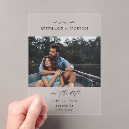 写真モダンH Pano日付の保存 アクリル招待状