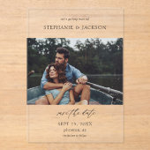 写真モダンH Pano日付の保存 アクリル招待状 (正面)