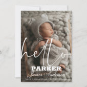 写真モダンHello Birth発表 招待状 (正面)